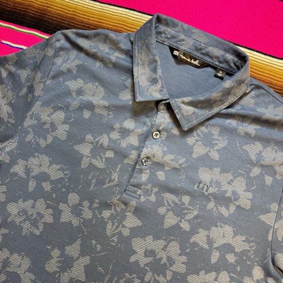Travis Mathew Other - Travis Mathew Polo Shirt Men XL Floral All Over Graphic Print Grey‎ Golf Resort